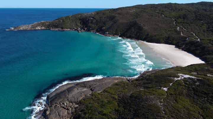 Lowlands Beach, Drone View, Waves, Albany Western Australia